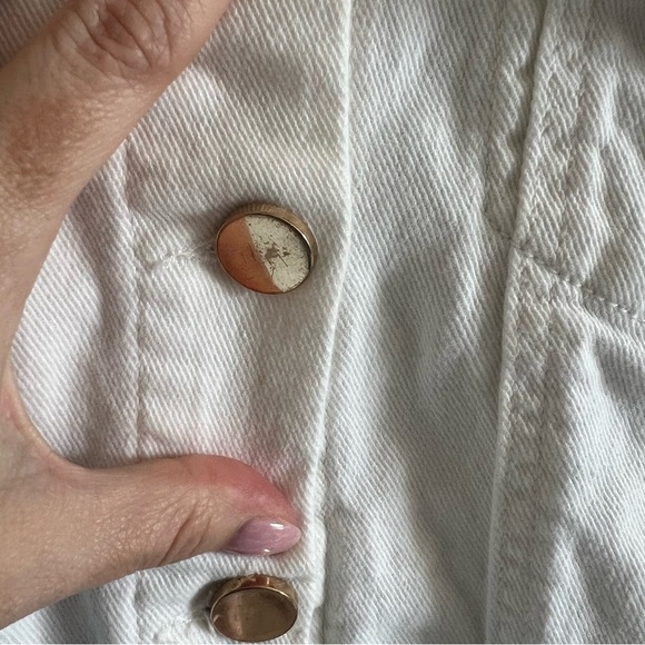 Draper James White Ruffle Jean Jacket Medium - Picture 5 of 5